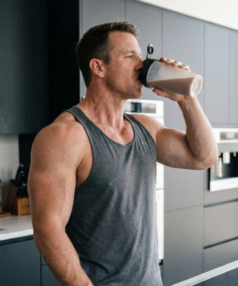 Man getting a thicker neck with Iron Neck